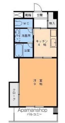 エンゼルコート古町[1K/33.06m2]の間取図