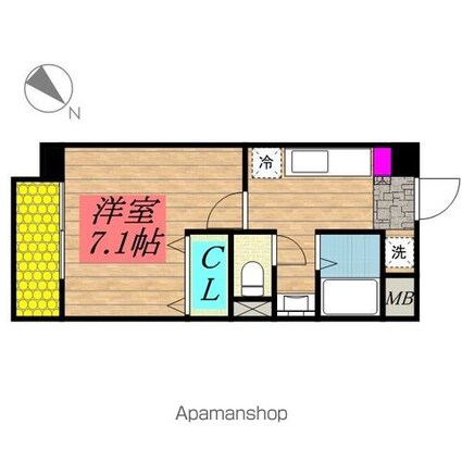 アネックス[1K/24.94m2]の間取図
