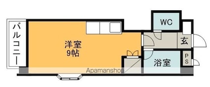 ファーストインたちばな[1R/22.27m2]の間取図