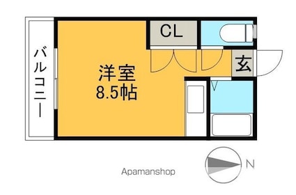 スカイテラス[1R/19.87m2]の間取図