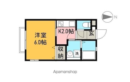 レトア新屋敷[1K/23m2]の間取図