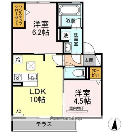アビタシオン横井[2LDK/47.72m2]の間取図