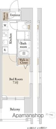 ＢＬＥＳＳ亀戸[1K/25.59m2]の間取図