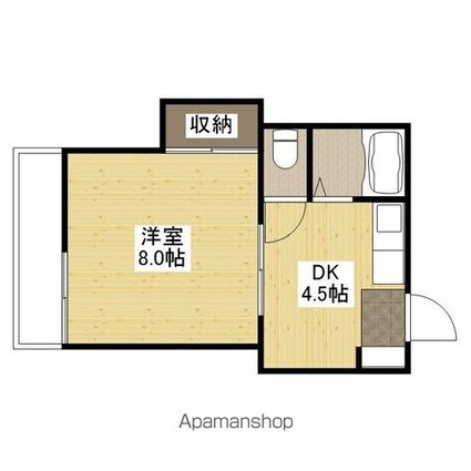 ハイツくりはら[1DK/24m2]の間取図