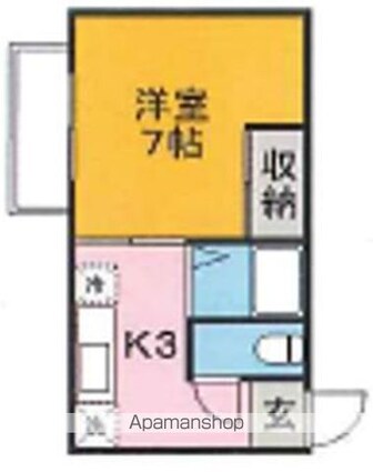 コンフォート西山[1K/21.45m2]の間取図