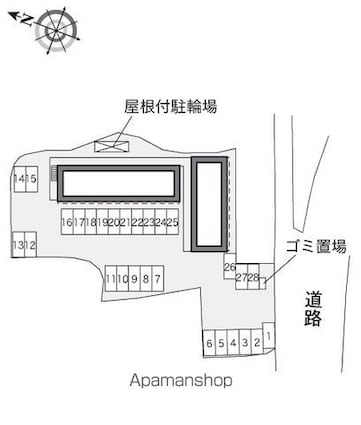 レオパレス蒲生[1K/23.18m2]の配置図