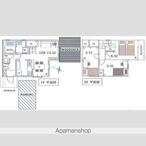 東急田園都市線 用賀駅 徒歩16分 2階建 築15年の間取り写真