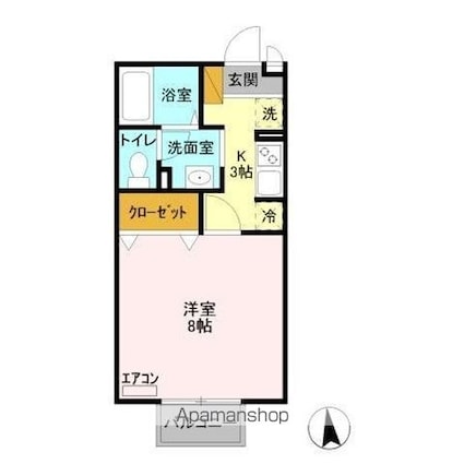 アークグレイス[1K/26.72m2]の間取図