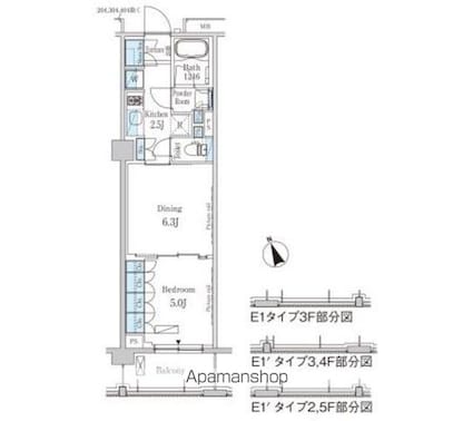 パークアクシス駒込ＨＩＬＬＴＯＰ[1DK/35.04m2]の間取図