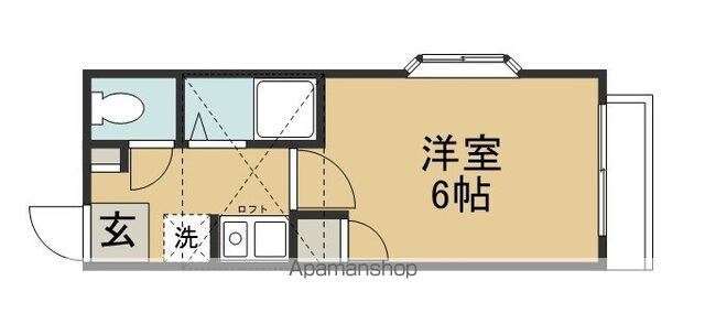 アップルハウス中山　Ⅲ[1K/17m2]の間取図