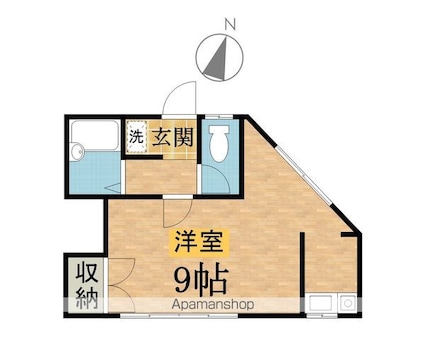 ハウス楓[1R/26.08m2]の間取図