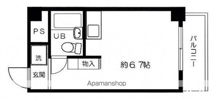 小松コーポ御幸[1R/18.8m2]の間取図