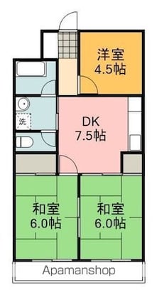 第二昭安マンション[3DK/49.77m2]の間取図