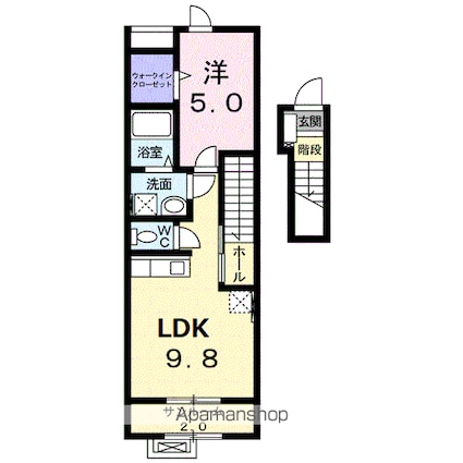 サンクス[1LDK/42.04m2]の間取図