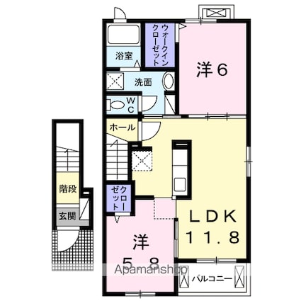 ミキハウスⅢＢ[2LDK/57.96m2]の間取図