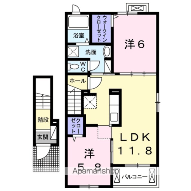 ミキハウスⅢＢ[2LDK/57.96m2]の間取図
