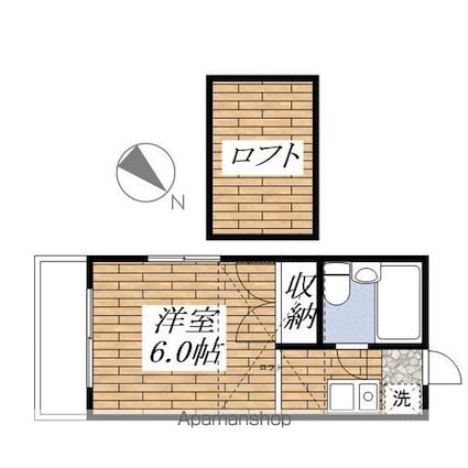 クレスト国立[1R/24.49m2]の間取図