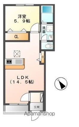 ボヌール．ｉ　Ⅲ[1LDK/46.2m2]の間取図
