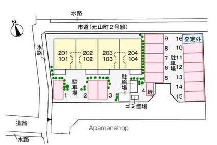 香川県高松市元山町[2LDK/56.26m2]の配置図