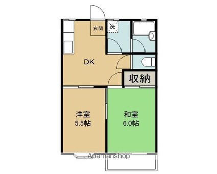 ノーブルＭＲＫ[2K/39.66m2]の間取図