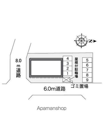 レオパレスファミーユγ[1K/28.02m2]の配置図