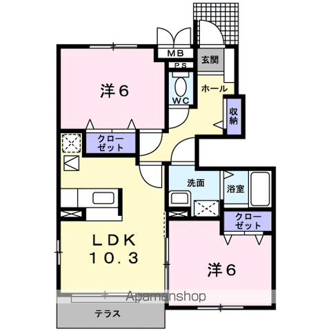 【マンダリーヌⅠの間取り】