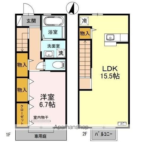 DーROOM秋吉 B棟の間取り写真