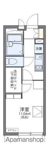 レオパレスサンフラワーＡ[1K/19.87m2]の間取図