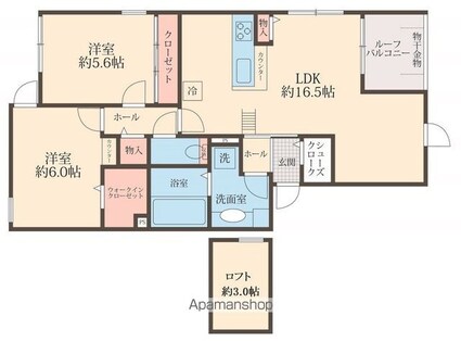 ＬＵＬＵ西尾久[2LDK/65.42m2]の間取図