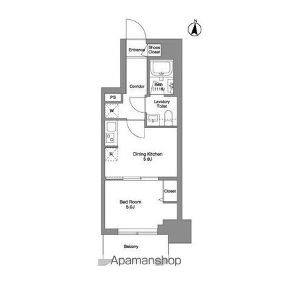 クラリティア綾瀬[1DK/30.33m2]の間取図