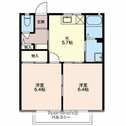 サンリッツ・ツタ[2K/42.36m2]の間取図