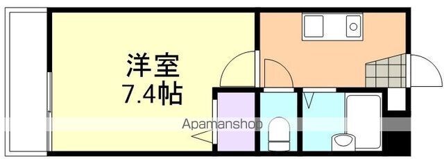 岡山県倉敷市宮前[1K/22.5m2]の間取図
