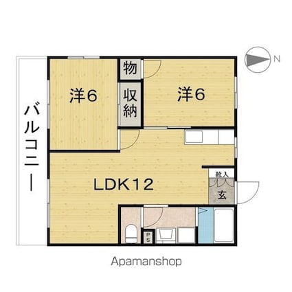 サンシャイン佐孝[2LDK/51.84m2]の間取図