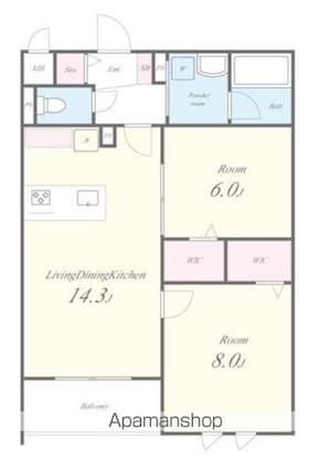 Ｓｔａｄｔ　Ｎｅｒｉｍａーｋａｓｕｇａｃｈｏ[2LDK/62.83m2]の間取図