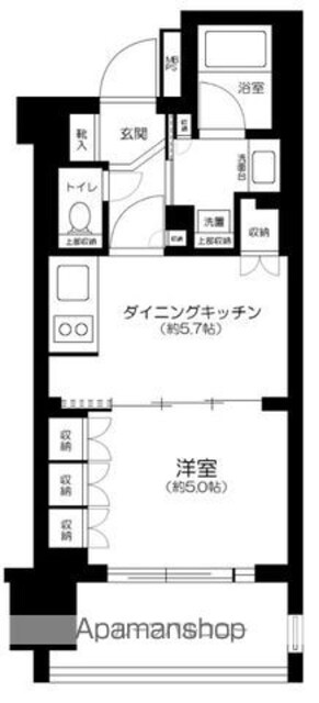 ライオンズアイル赤坂[1DK/30.22m2]の間取図