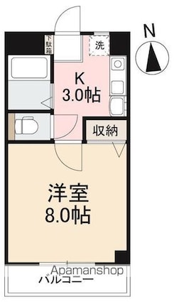 シャンボール中央町[1K/23.8m2]の間取図