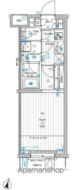 ＰＲＥＭＩＵＭ　ＣＵＢＥ　飯田橋ｍｏ[1K/25.52m2]の間取図