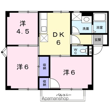 アーバンヒルズ[3DK/50.09m2]の間取図