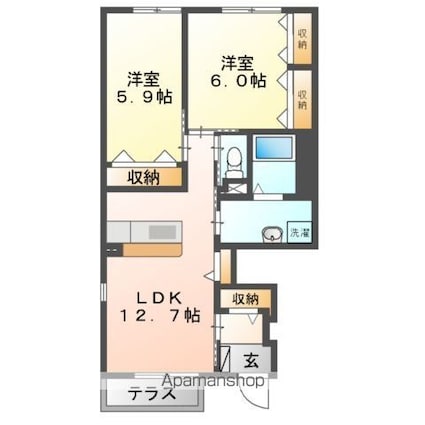 ハイムガーデンⅢ[2LDK/58.78m2]の間取図