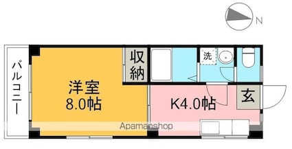 ガーデンハイツいちのみや[1K/29m2]の間取図