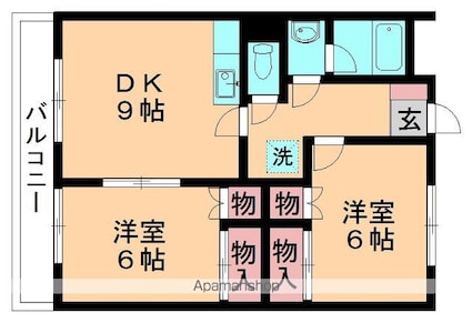 チェリーハイム[2DK/52.1m2]の間取図