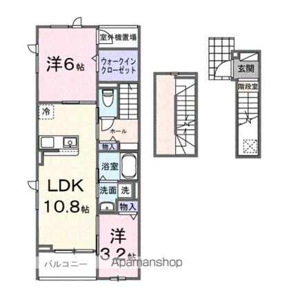ピースフルⅢ[2LDK/58.06m2]の間取図