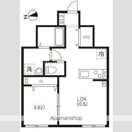 カサプレミア代田[1LDK/33.53m2]の間取図
