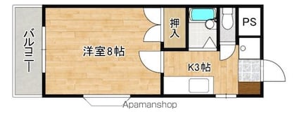 広島県広島市安芸区中野２丁目[1K/25m2]の間取図