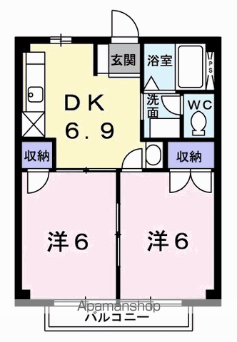 ハイツ友舞 南の間取り写真