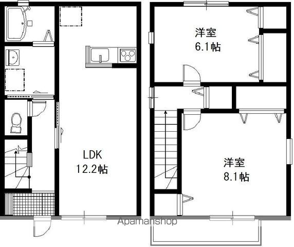 横浜市西区霞ケ丘のアパートの間取り