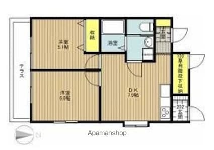 東京都江戸川区西瑞江５丁目[2DK/39.7m2]の間取図