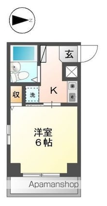 エスポワール[1K/17.82m2]の間取図