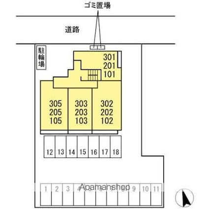 グランデージ　サコ[1LDK/46.44m2]の配置図