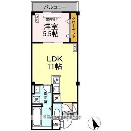 Ｓｋｅｙ　ｒｅｓｉｄｅｎｃｅ塚越（スカイエレジデンスツカゴシ）[1LDK/40.7m2]の間取図